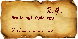 Reményi György névjegykártya